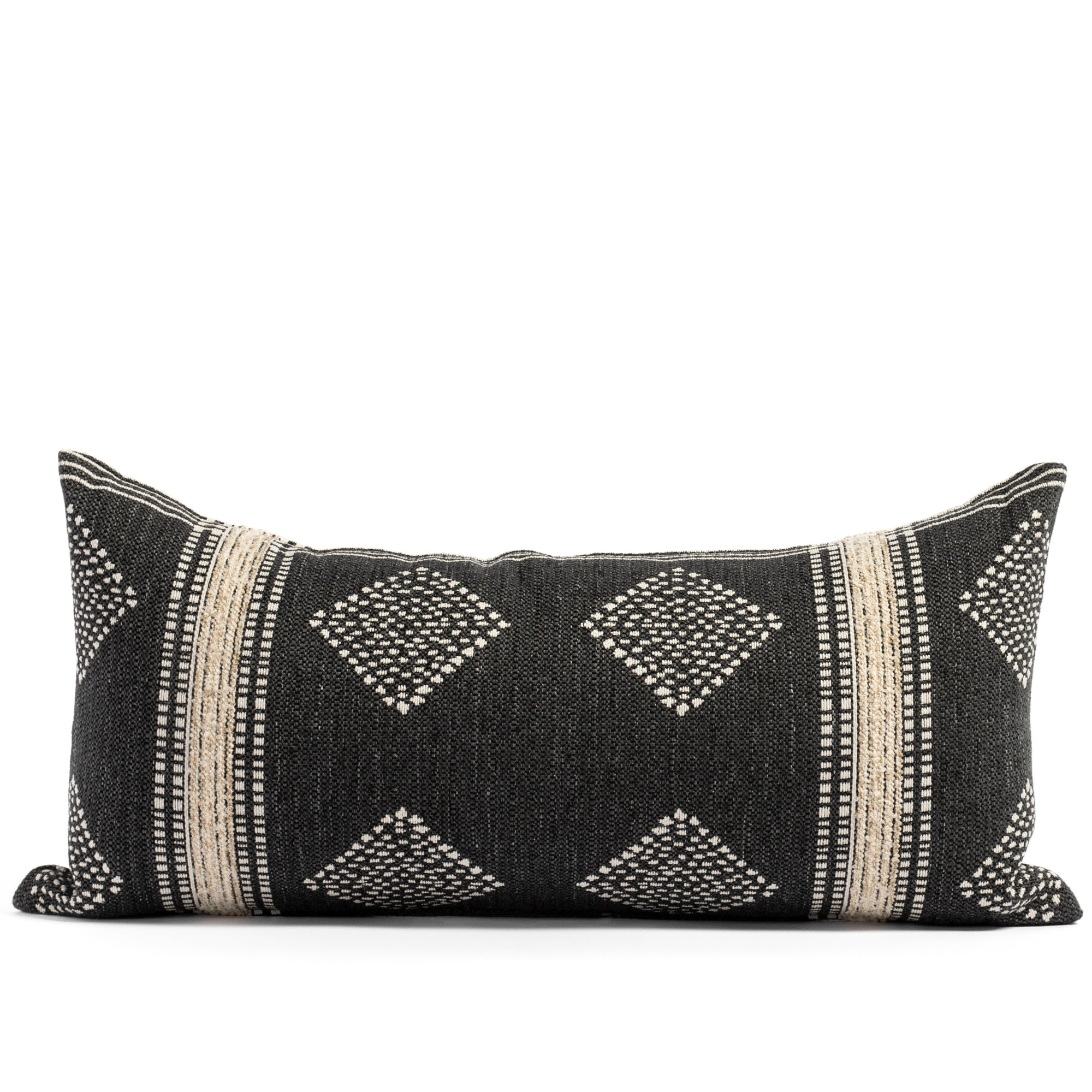 Hobbs 12x24 Lumbar Pillow in Graphite - Supportive Cushion for Sofa, Bed, Office Chair & Back Pain Relief