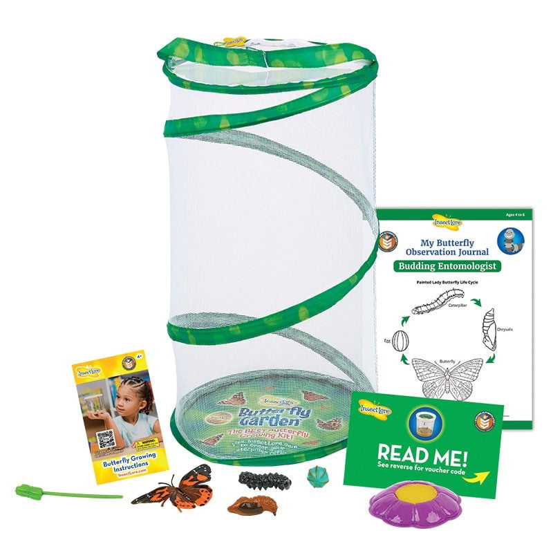 Insect Lore GIANT Butterfly Garden Kit with Live Caterpillars - Educational STEM Toy for Kids, Perfect for Homeschooling & Outdoor Learning Activities