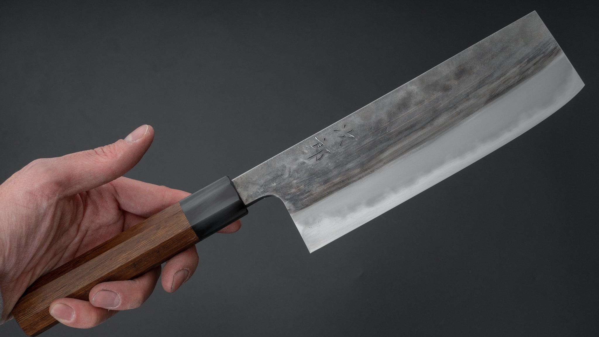 Premium Jiro Tsuchime Nakiri Knife 180mm - Japanese Vegetable Cleaver with Taihei Tagayasan Handle (#427) - Perfect for Sushi Chefs & Home Cooking Enthusiasts