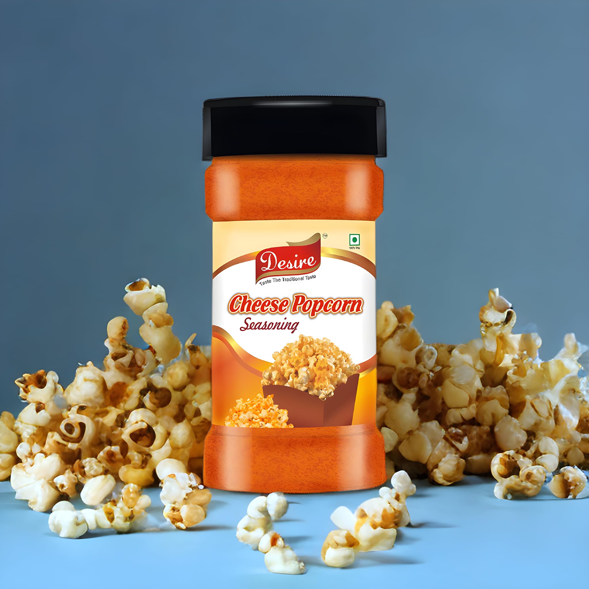 Desire Cheese Popcorn Seasoning Powder - 200g Bulk Cheese Powder for Popcorn, Nachos, Pasta, Pizza & Fries | Perfect for Movie Nights, Parties & Snack Time