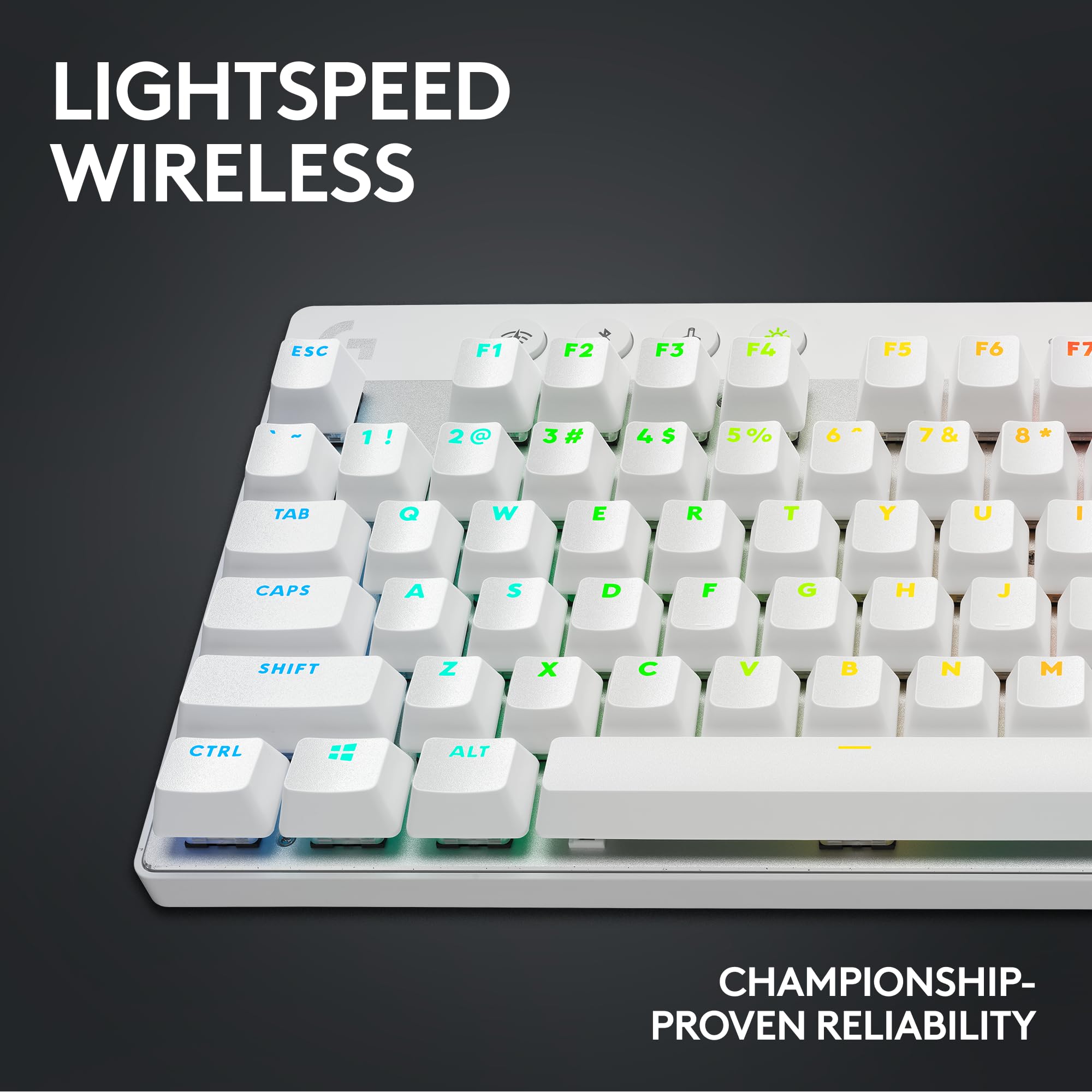 Logitech G Pro X TKL Lightspeed Wireless Mechanical Gaming Keyboard - White - UK Layout - Tactile Switches - Perfect for Esports & Competitive Gaming