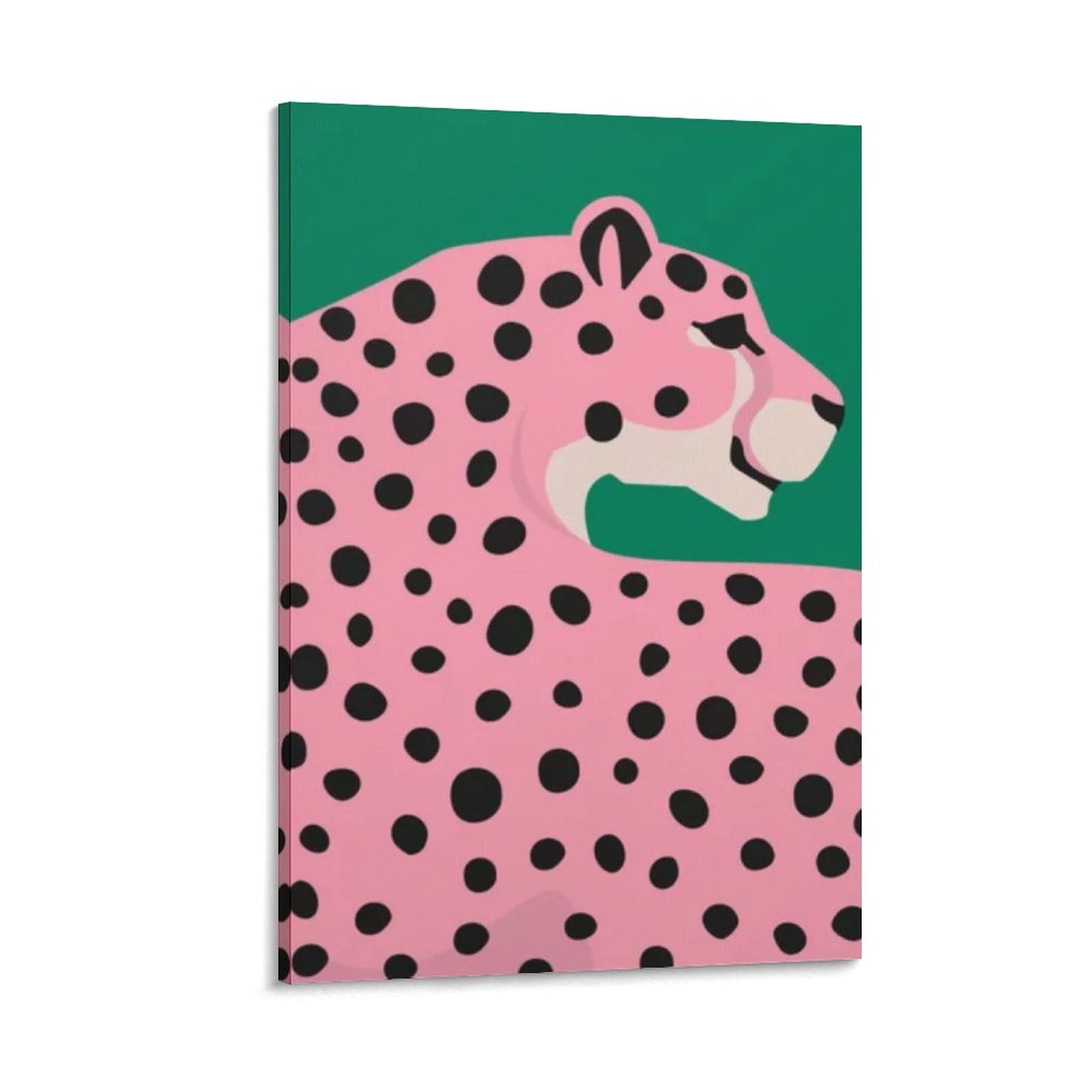 Pink Cheetah Minimalist Wall Art Canvas Poster - Modern Aesthetic Room Decor for Bedroom & Living Room - 24x36 Inch (60x90cm) - Perfect for Home, Office & Dormitory Wall Decoration