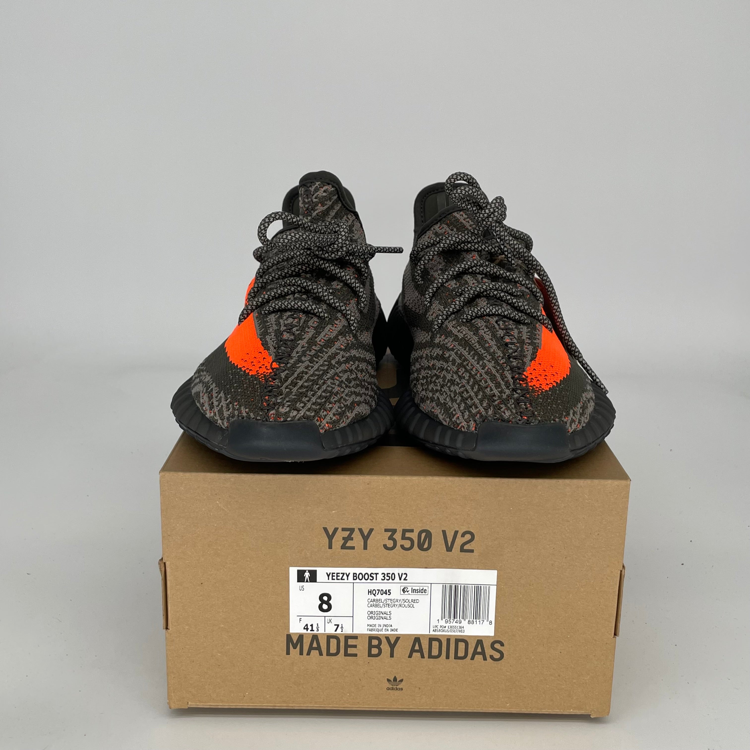 Adidas Yeezy Boost 350 V2 Carbon Beluga - Men's Size 8 Sneakers (Style HQ7045) | Running, Gym & Casual Wear