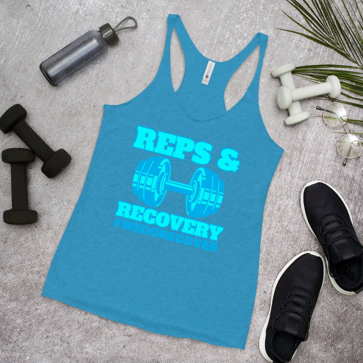 Reps & Recovery Women's Racerback Workout Tank Top - Comfortable Gym & Yoga Apparel for Fitness Training - #WeDoRecover - Perfect for Running, CrossFit & Active Lifestyle