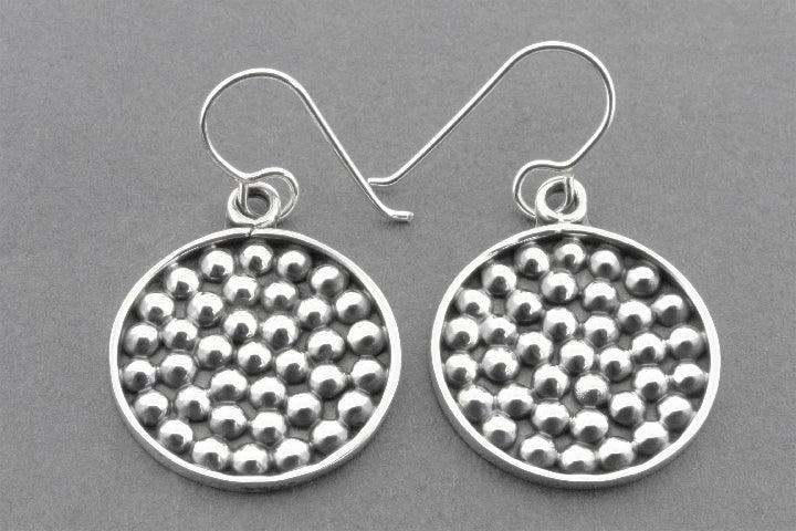 Multi Bead Circle Earrings in Sterling Silver - Elegant & Hypoallergenic Jewelry for Women | Perfect for Parties, Weddings & Everyday Wear