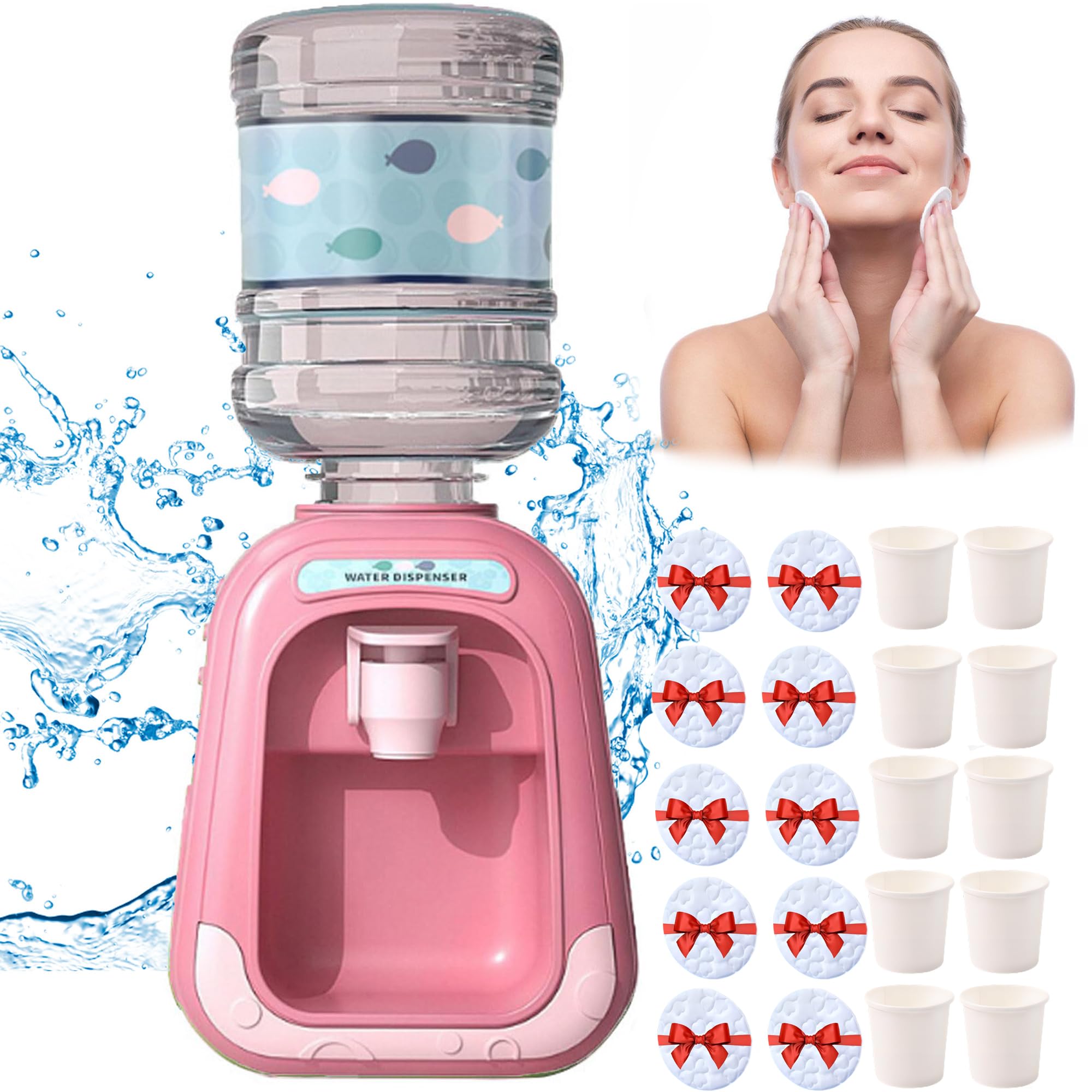 Micellar Water Dispenser - Mini Makeup Remover Container & Fun Simulation Kitchen Toy for Family Play (Pink) | Perfect for Beauty Routines, Kids Playtime & Home Decor
