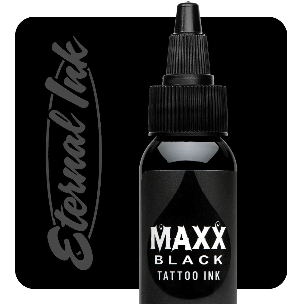 Eternal Tattoo Ink Maxx Black - Professional Tattoo Ink for Artists - Perfect for Black & Grey Tattoos, Cover-ups & Fine Line Work