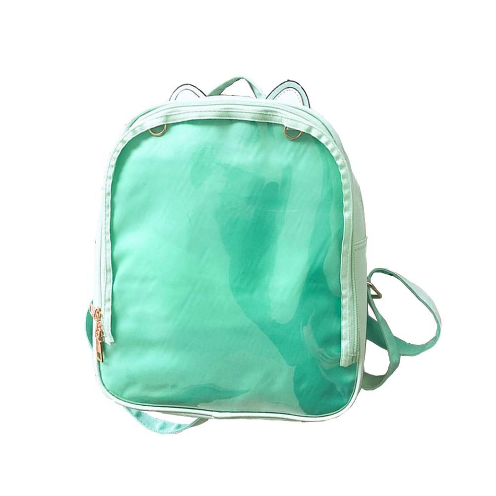 Cute Cat Ear Backpack for Women - Stylish Rucksack with Pins Display for School, Travel, and Summer Beach Day Trips