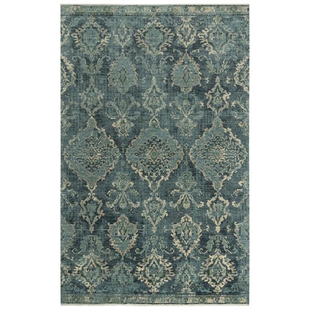 Alora Decor 9x12 Hybrid Rug - Blue Beige Ivory for Living Room & Bedroom