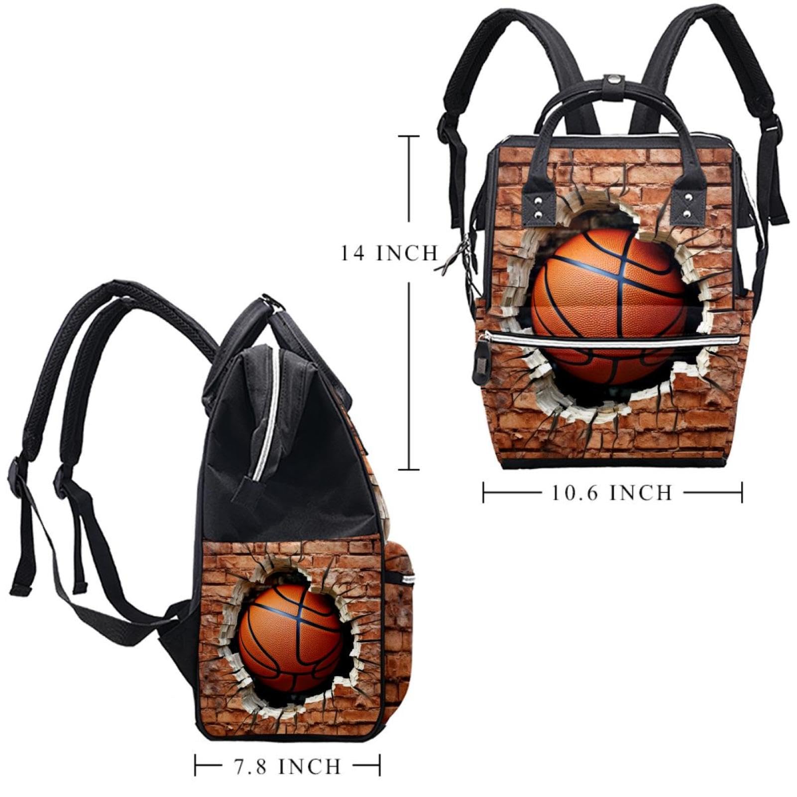 Men's & Women's Travel Backpack with Basketball Wall Texture - Durable Carry-On Backpack for Gym, Work, School & Outdoor Adventures