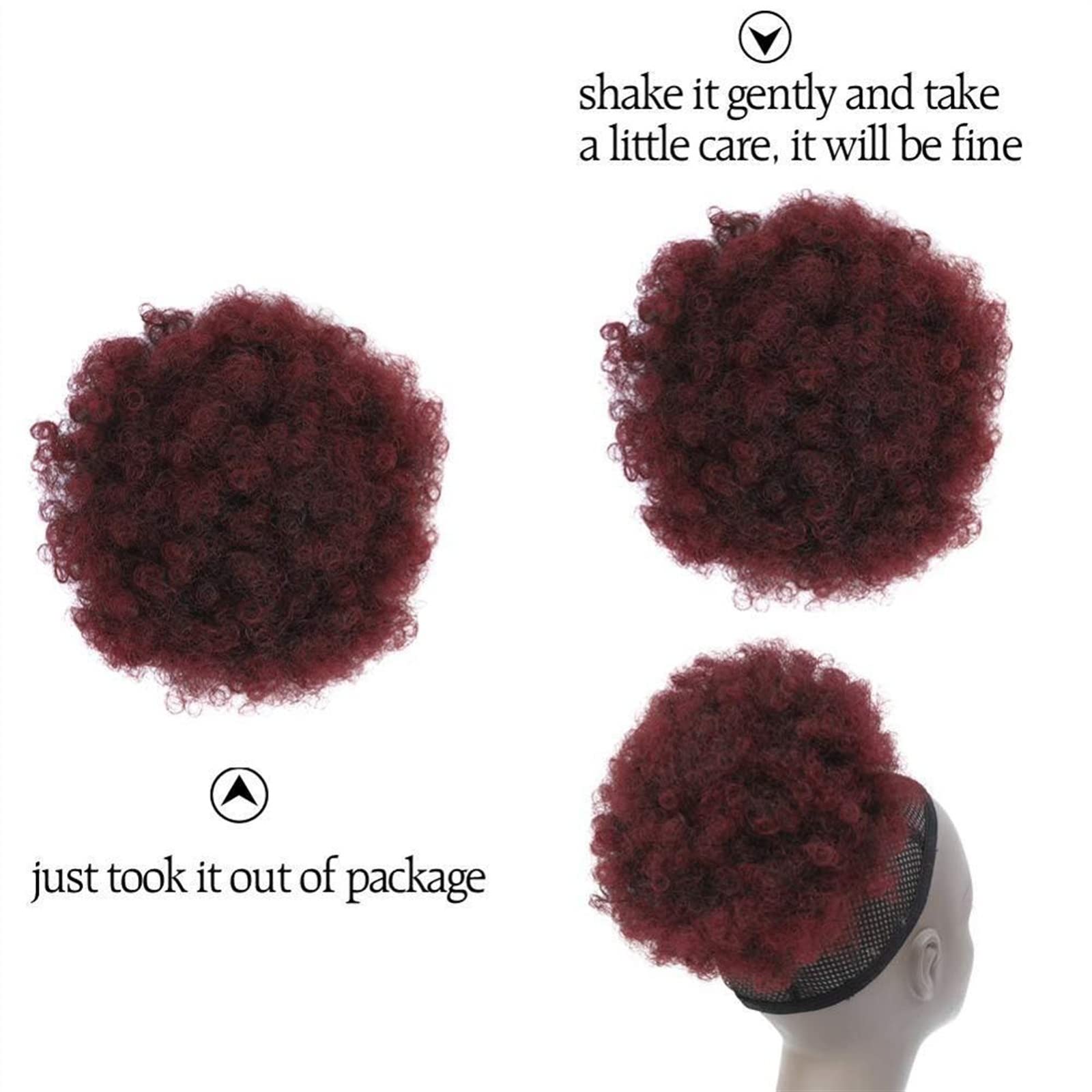 Women's Synthetic Afro Puffs Hair Bun - Drawstring Ponytail & Updo Extension for Short Curly Hair (Color: Q9 33) | Perfect for Daily Wear, Parties & Cosplay