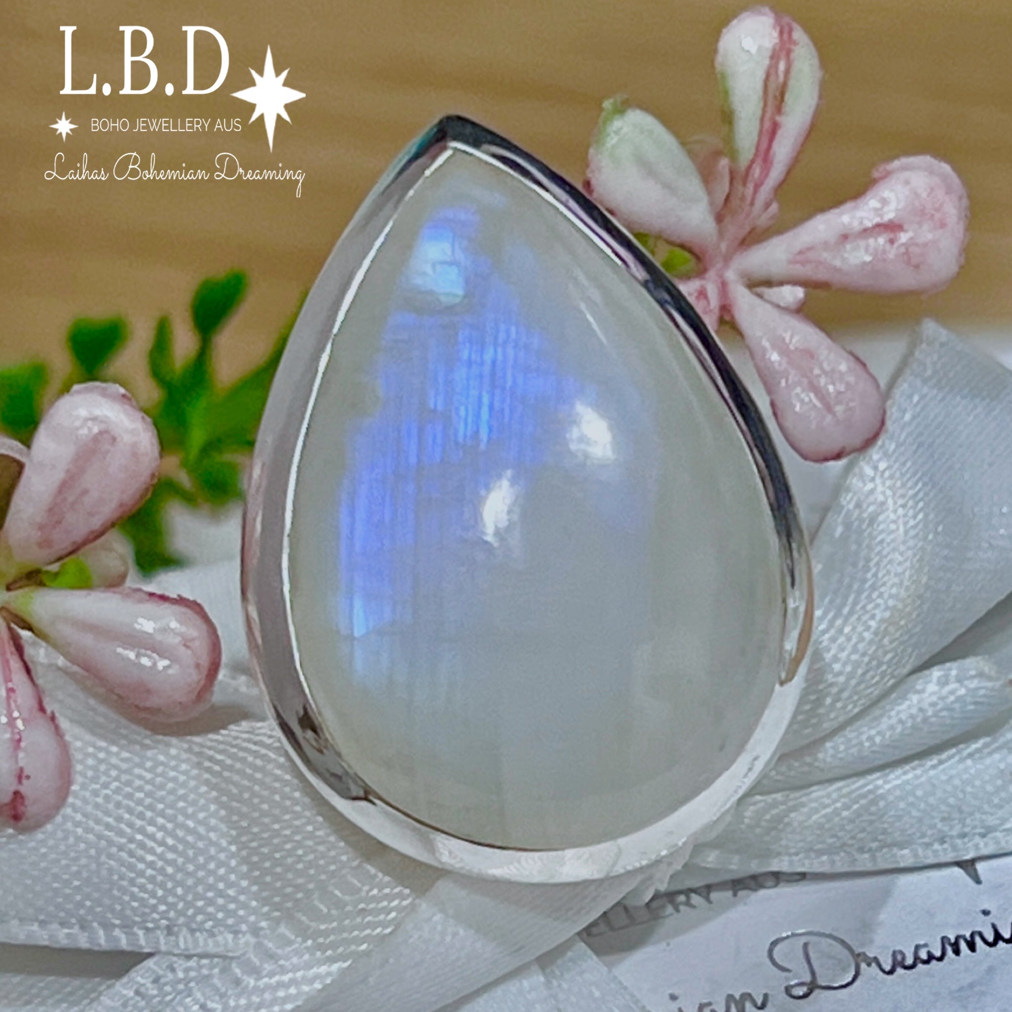 Elegant Moonstone Ring for Women - Classic Raindrop Design, XL Size, Perfect for Wedding, Party & Everyday Wear
