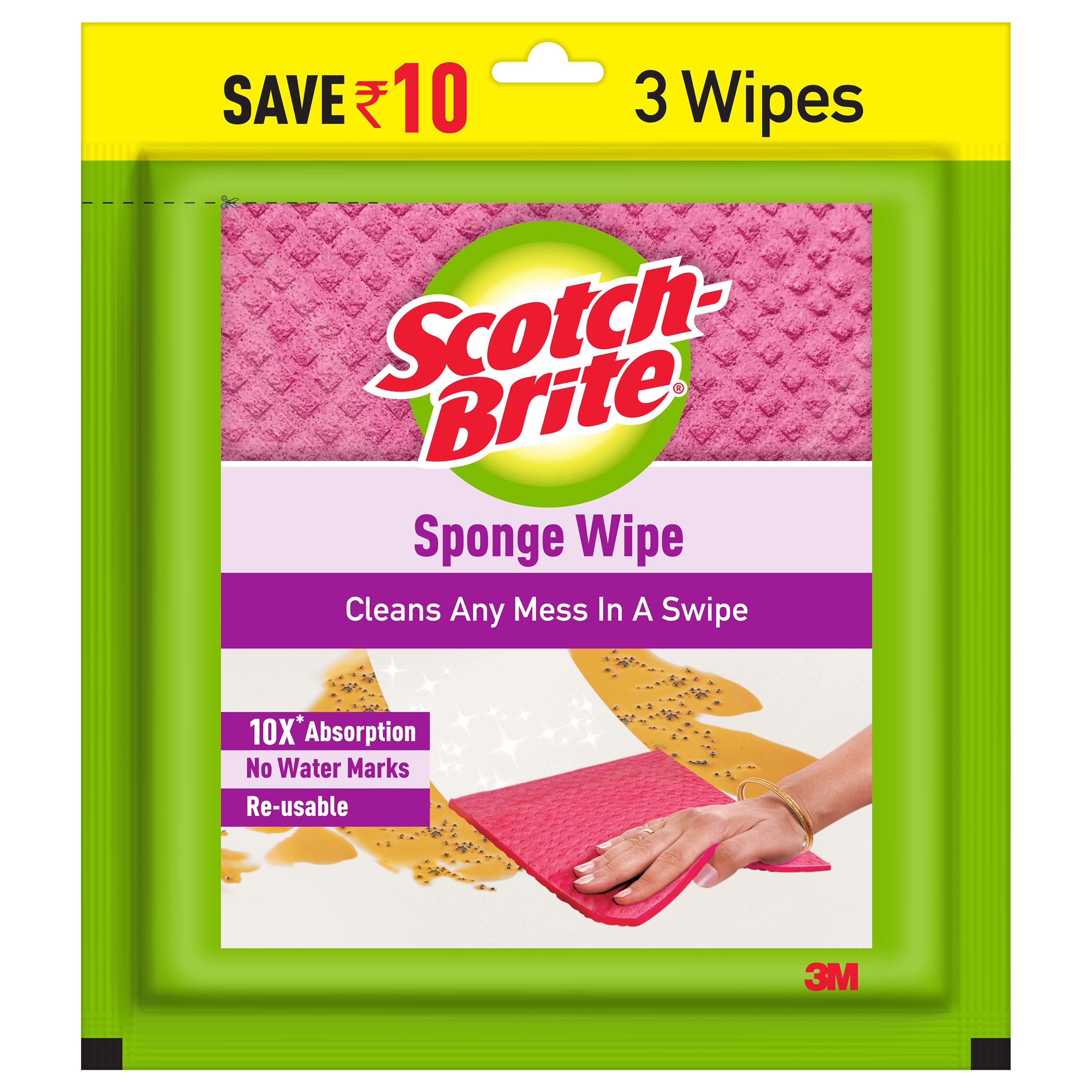 Scotch-Brite Reusable Kitchen Cleaning Sponge - Multi-Color, Biodegradable & Easy to Use for Dishes, Countertops & Appliances | Eco-Friendly Home Cleaning Supplies