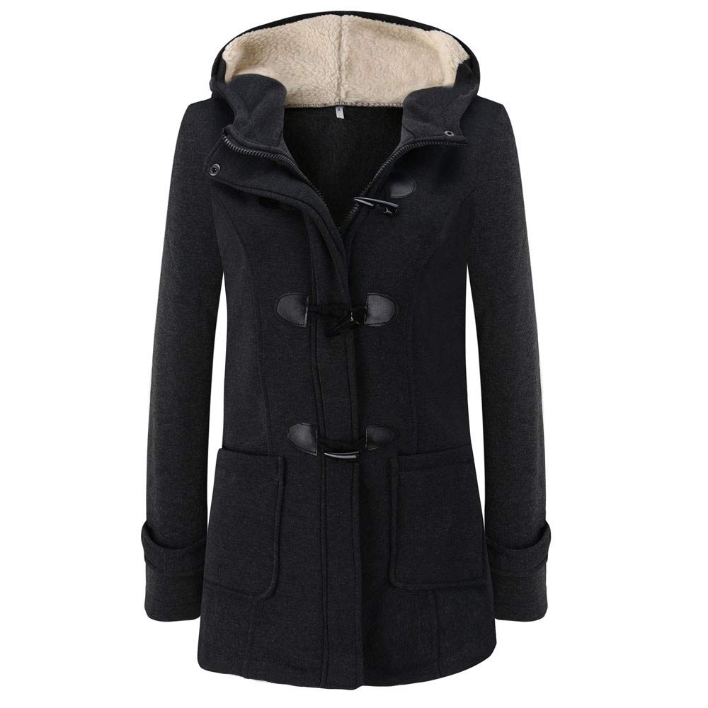 POTO Women's Plus Size Winter Warm Hooded Trench Coat Jacket - Fashionable Parka Overcoat for Cold Weather | Perfect for Outdoor Activities, Commuting & Casual Wear