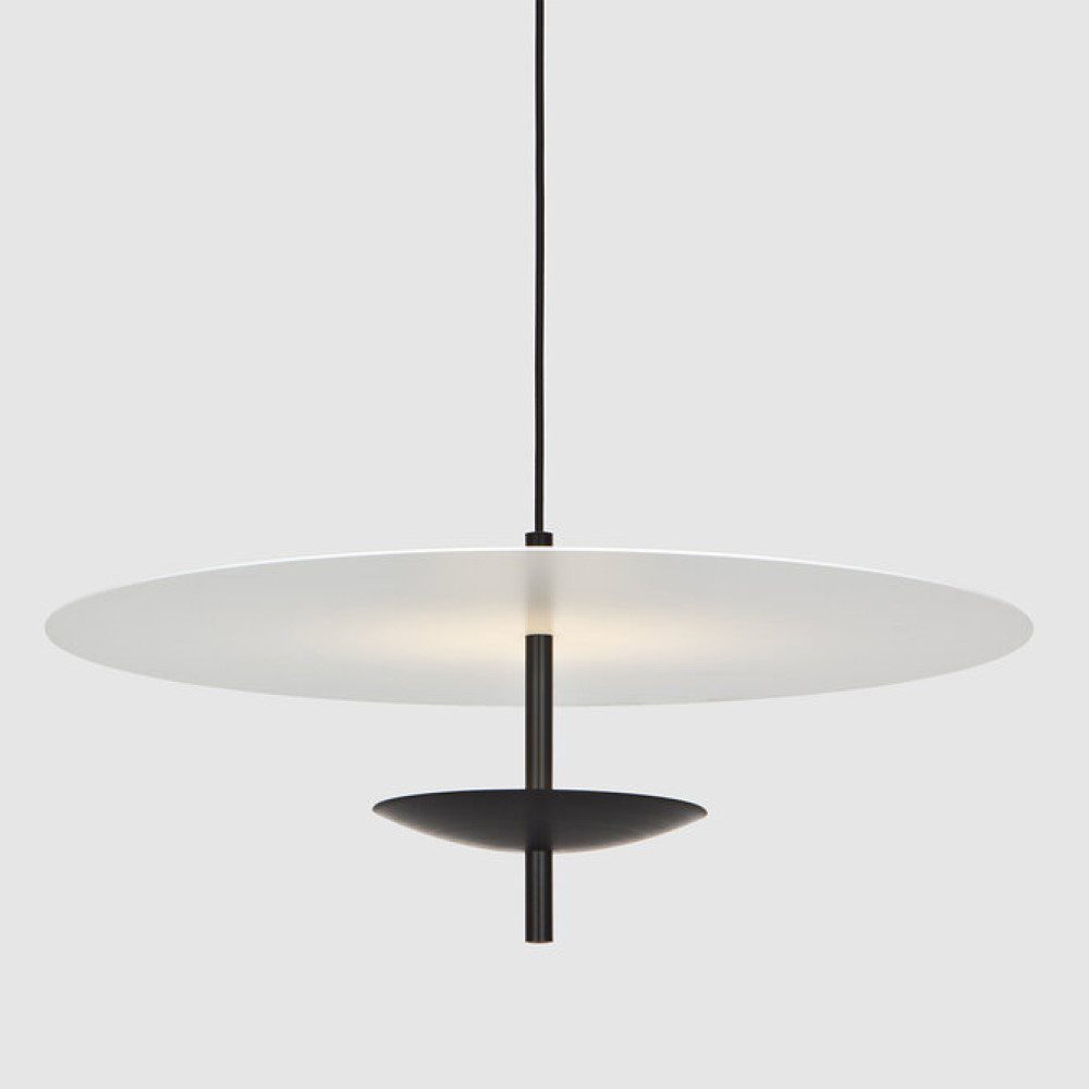 BEN TOVIM DESIGN Anodised Black Reflector Round Pendant Light - 2 Size Options | Modern Ceiling Lighting for Living Room, Bedroom & Dining Area
