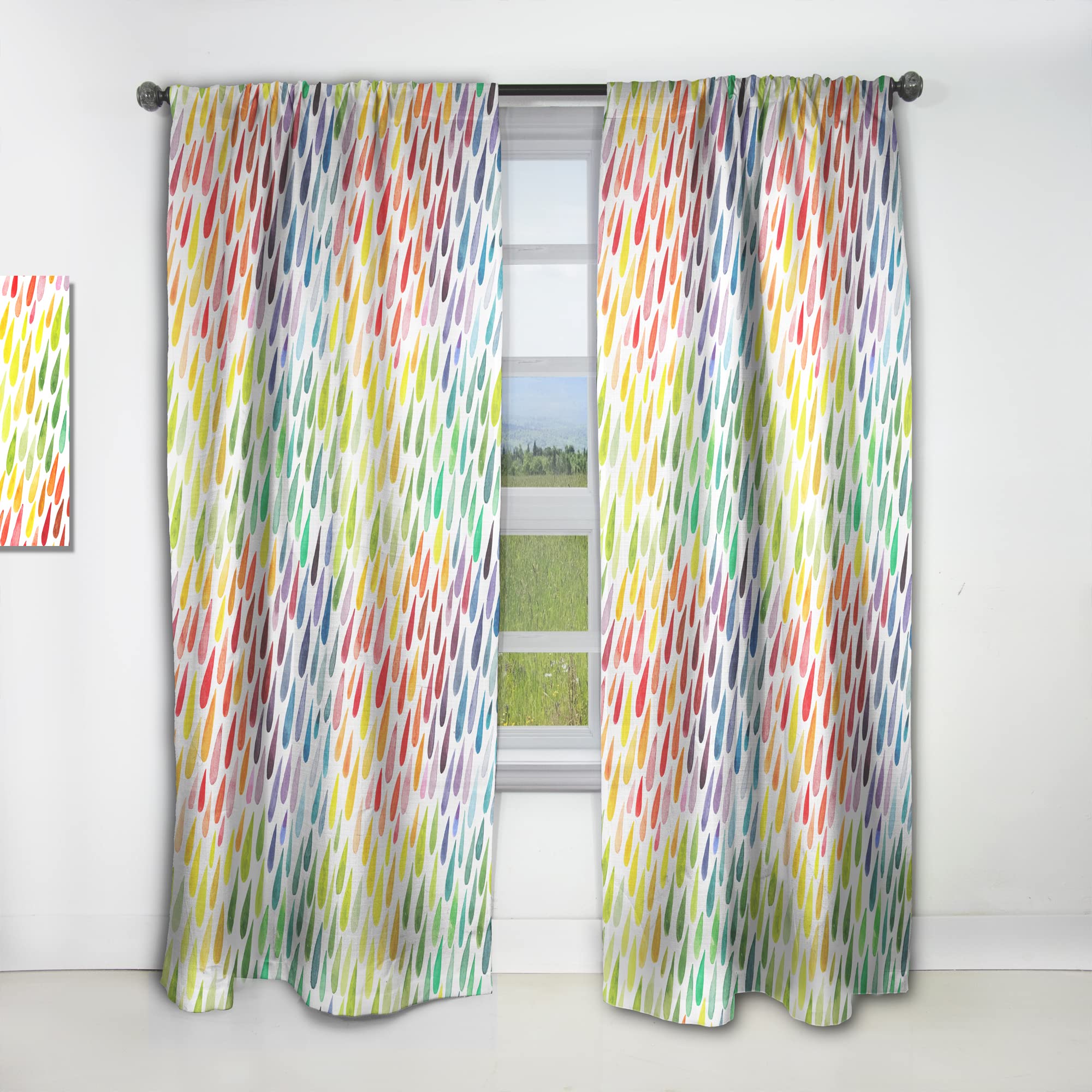Watercolor Splash Print Thermal Insulated Curtain Panel - 52x84 Inch - Modern Abstract Drapes for Bedroom & Living Room - Blackout Window Treatment for Home Decor & Sun Protection