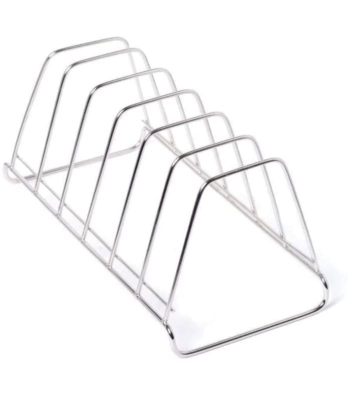 Stainless Steel Plate Rack - 6-Section Kitchen Organizer for Cabinets & Countertops