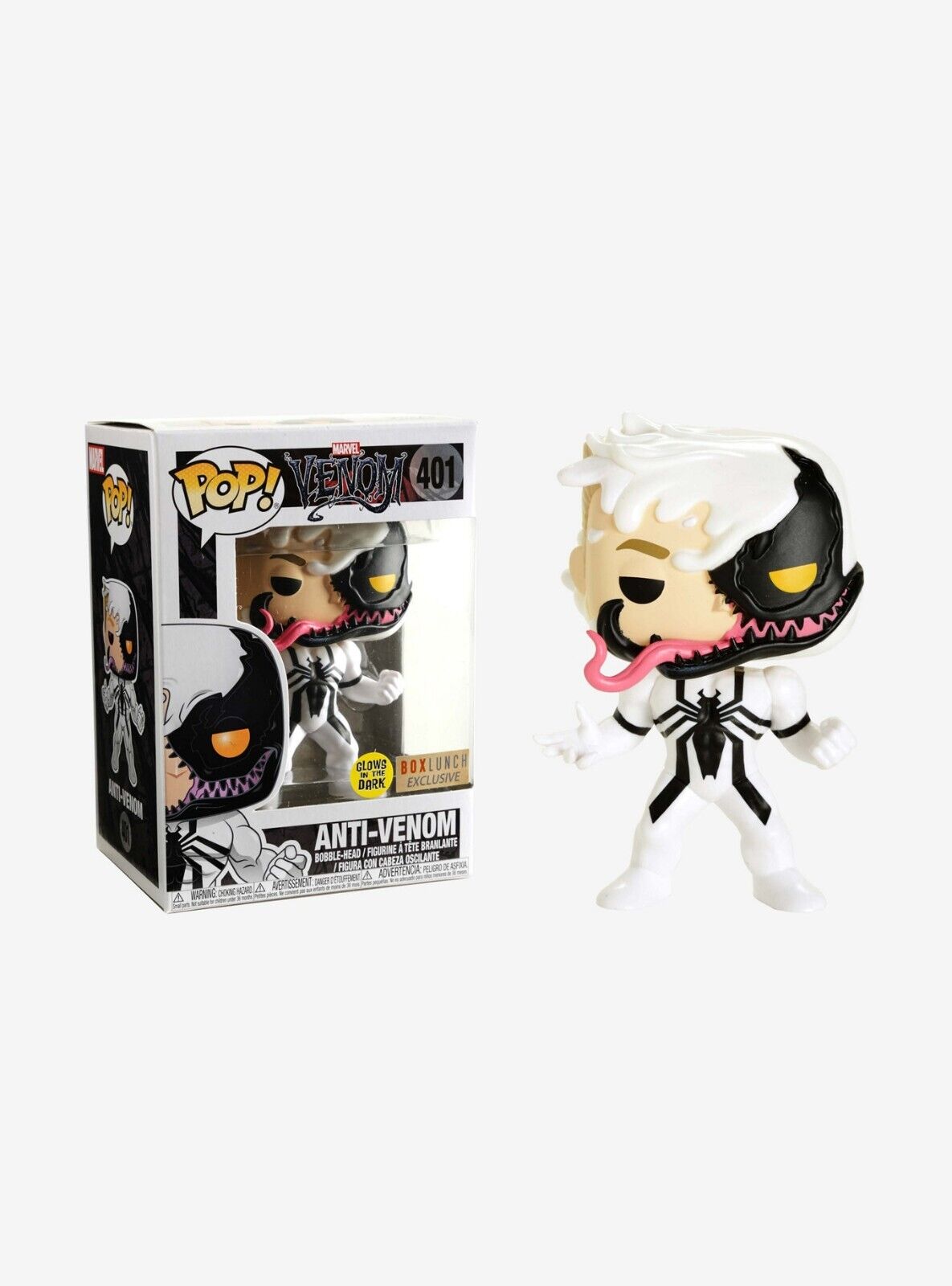 Funko Pop Marvel Anti-Venom Glow in The Dark Exclusive (BoxLunch 1st Edition) - Collectible Action Figure for Marvel Fans & Night Display