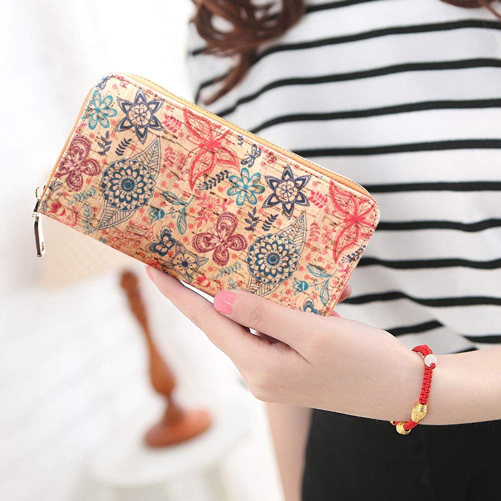 Boshiho Cork Vegan Purse Wallet for Women - Eco-Friendly Smartphone Clutch with Card Holder & RFID Protection | Perfect for Travel, Work, and Everyday Use