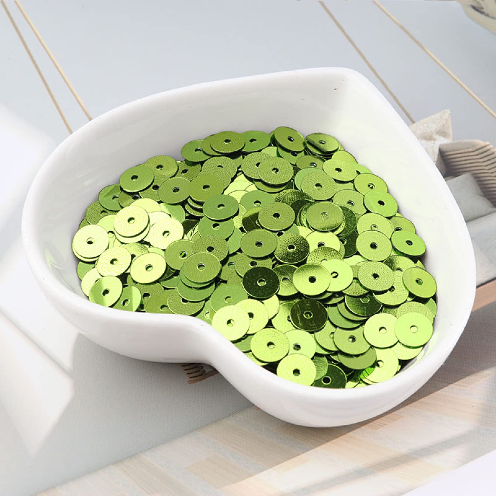 50g Flat Round Loose Sequins Paillettes for Sewing Craft DIY - Iridescent Spangles for Garment Accessories, Costume Design, Party Decorations