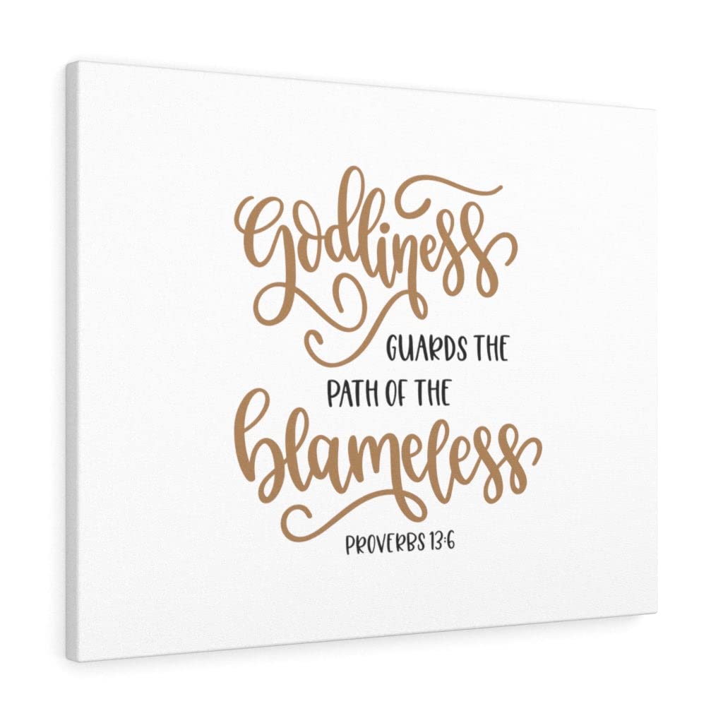 Christian Wall Art with Proverbs 13:6 Bible Verse - Ready to Hang Scripture Print for Home Decor, Godly Gift for Wedding, Baptism & Church - Inspirational Religious Wall Decor for Living Room & Bedroom