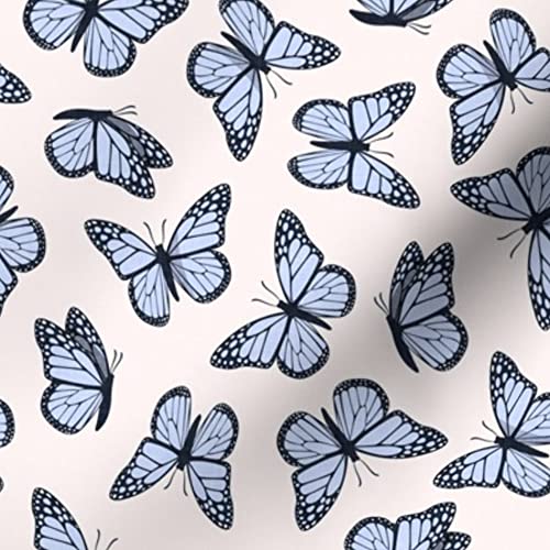 Small Scale Monarch Butterflies Pale Pink Butterfly Print Chiffon Fabric - Fat Quarter for Sewing, Fashion Apparel, Dresses & Home Decor | Spring Insect Design for DIY Crafts, Curtains & Quilting