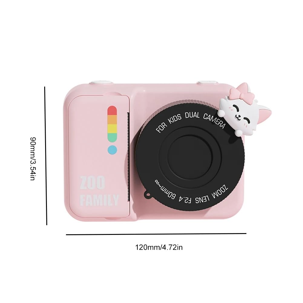 Casio Kids Instant Print Camera - 3 Inch Screen, WiFi HD Digital Camera with 48MP Dual Lens & Thermal Photo Paper (Pink) - Easy to Use & Install - Perfect for Birthday Parties, Travel & Family Memories