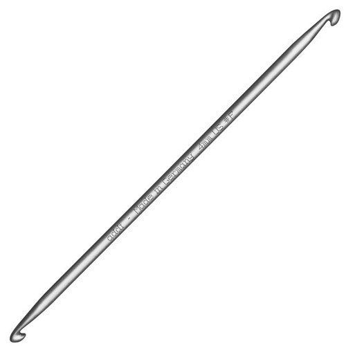addi Double Ended 15cm Aluminum Crochet Hook (US Size A / 2mm) - Perfect for Amigurumi, Lacework & Knitting Projects