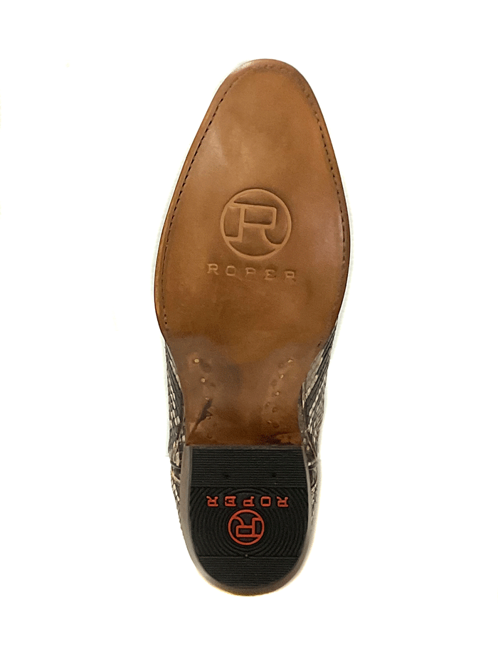 Roper Men's Exotic R Toe Peyton Python Boots - Tan Western Cowboy Boots for Men | Durable & Stylish for Rodeo, Country Music Festivals & Outdoor Adventures