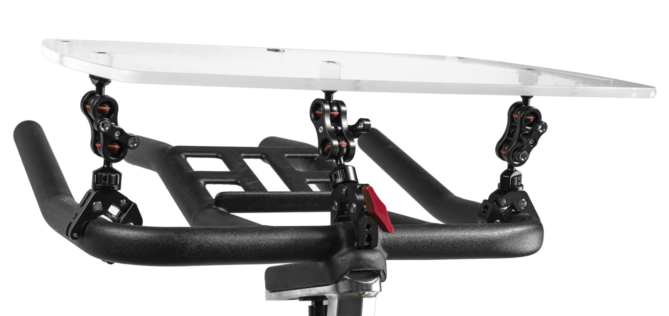 TFD Adjustable Acrylic Bike Tray - Universal Laptop Stand for Exercise Bikes | Portable Workstation for Laptop, Books & Tablets | Perfect for Home Gym, Office & Indoor Cycling Workouts