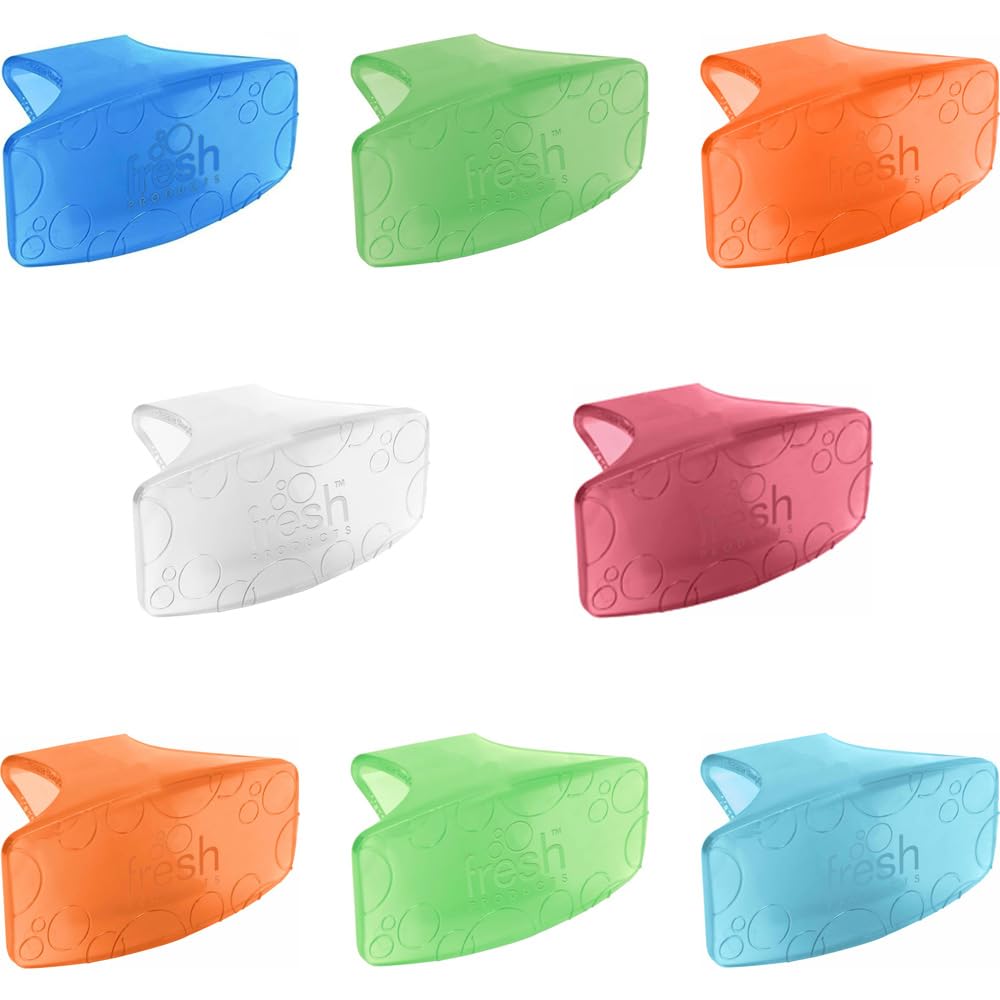 Eco-Friendly Toilet Bowl Air Freshener Clips 2.0 - 8 Fresh Scents Sample Pack | Long-Lasting Bathroom Odor Eliminator for Home & Office Use