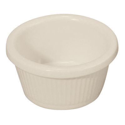Winco 2 Oz Fluted Melamine Ramekin - White Bone Color - Durable Small Serving Dish for Desserts, Dips, Sauces & Side Dishes - Perfect for Restaurants, Catering & Home Use