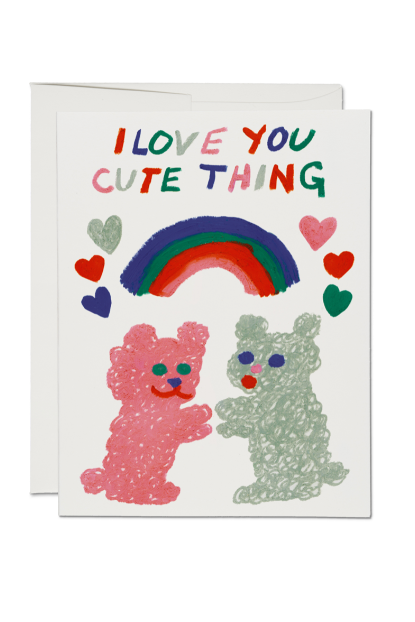 Love You Cute Thing Card - Heartfelt Greeting Card for Valentine's Day, Anniversary & Special Occasions - Perfect for Couples, Friends & Family