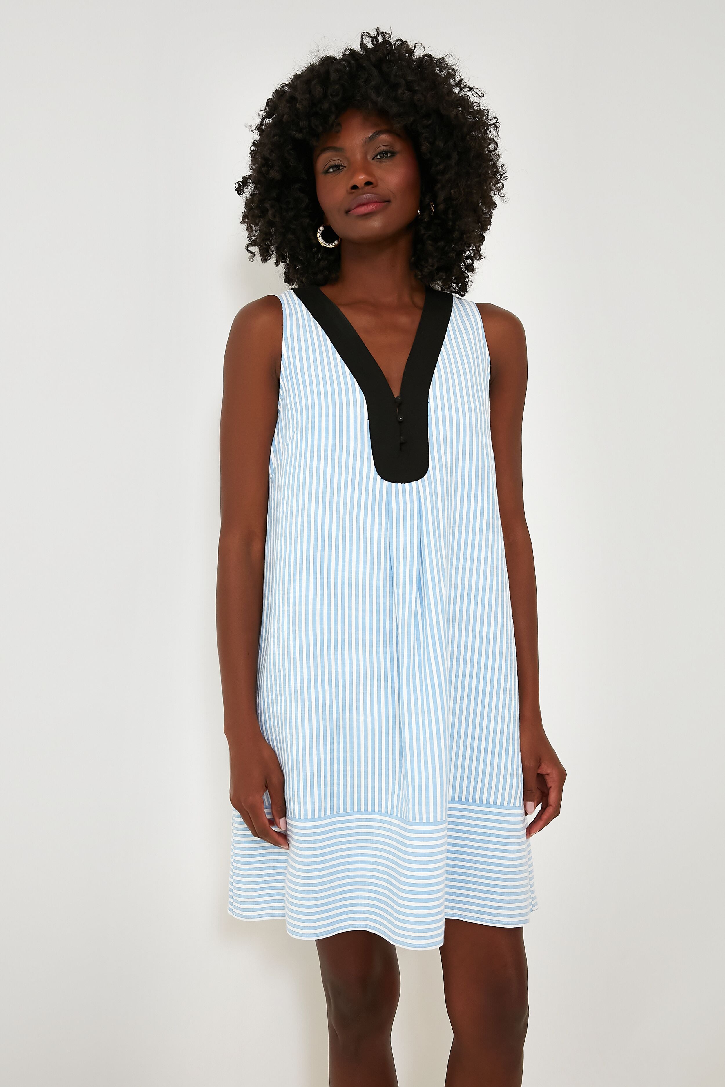 Blue Stripe Ronan Dress - Stylish Floral Print Summer Dress for Women | Perfect for Beach Vacations, Parties & Casual Outings