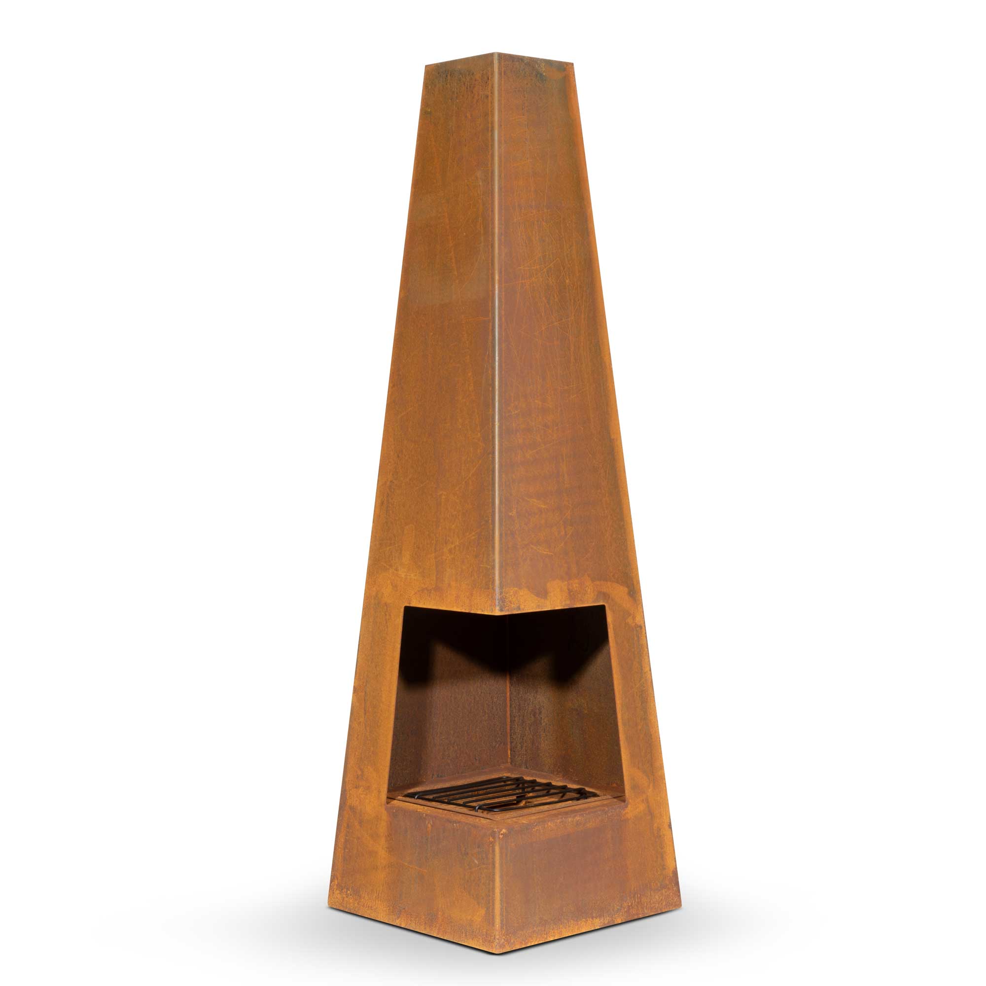Outdoor Pyramid Chiminea Wood Burner - Corten Steel Patio Heater for Garden, Backyard & Camping | Perfect for Cozy Nights & Outdoor Gatherings