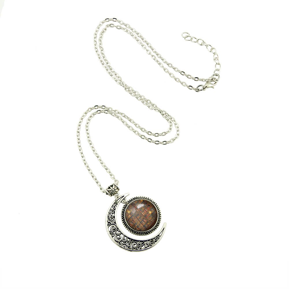 Vintage Moon and Books Pendant Necklace for Women - Book Lover Jewelry Gift - Perfect for Reading, Library Visits and Literary Events