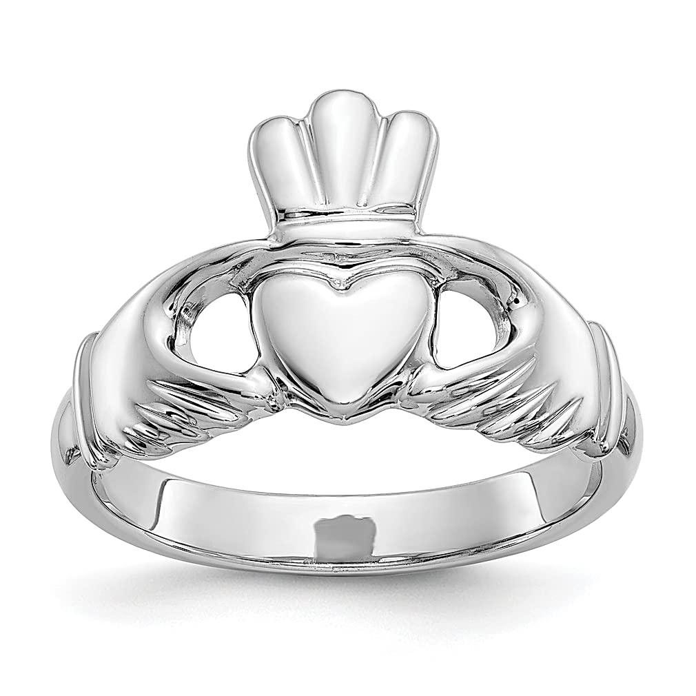 10K White Gold Claddagh Ring for Women - Authentic Celtic Jewelry, Irish Heritage Gift for Her - Perfect for Anniversaries, Weddings & Special Occasions