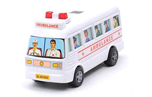 Centy Toys Mini Ambulance Pull Back Car - Colorful Friction Powered Toy Vehicle for Kids - Perfect for Pretend Play, Emergency Rescue Games & Early Learning Development