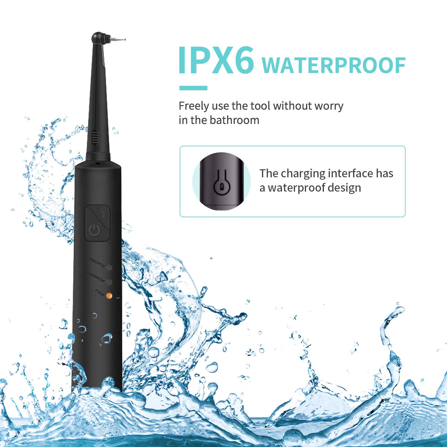 Portable Teeth Cleaner Kit with 3 Modes, LED Light & 2 Replaceable Heads - Electric Plaque Remover for Travel, Home & Dental Care - Whitening & Deep Cleaning Oral Hygiene Tool