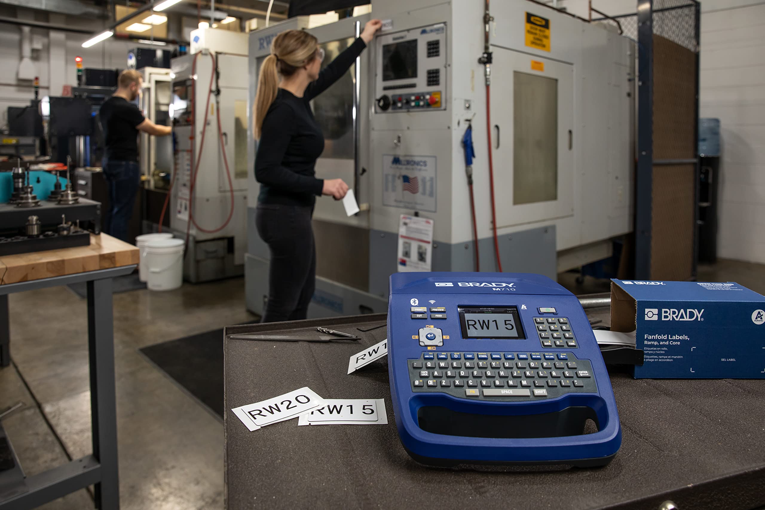 Brady M710 Bluetooth & Wi-Fi Portable Label Printer with Hard Case (M710-WB-KIT) - Fastest Advanced Wireless Label Maker for Warehouse, Shipping & Inventory Labels - Perfect for Small Business & Logistics Use