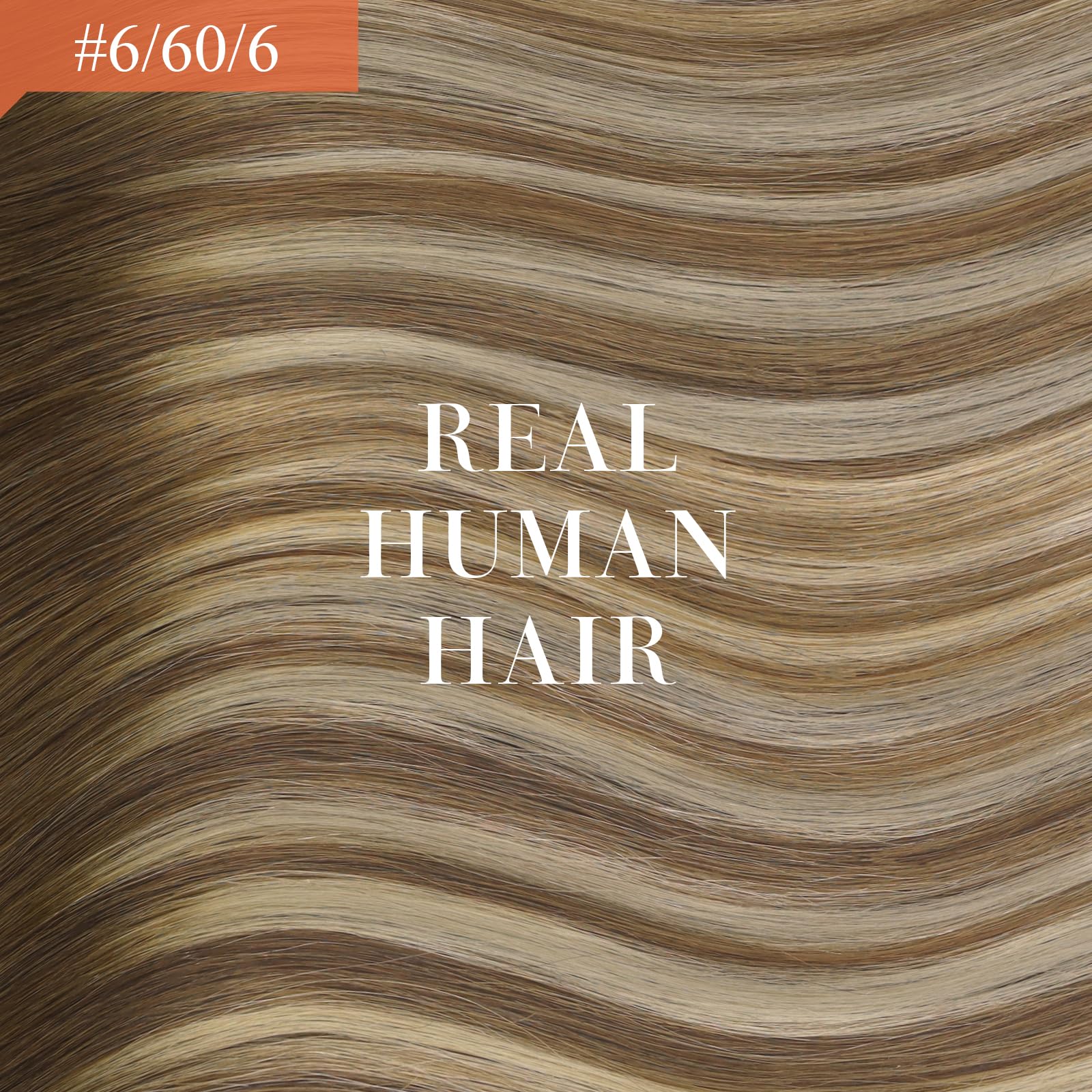 Sunny Wire Hair Extensions - 20 Inch Real Human Hair Invisible Wire Extensions in Light Brown to Platinum Blonde with Brown Highlights (#6/60/6) - Perfect for Parties, Weddings & Everyday Styling