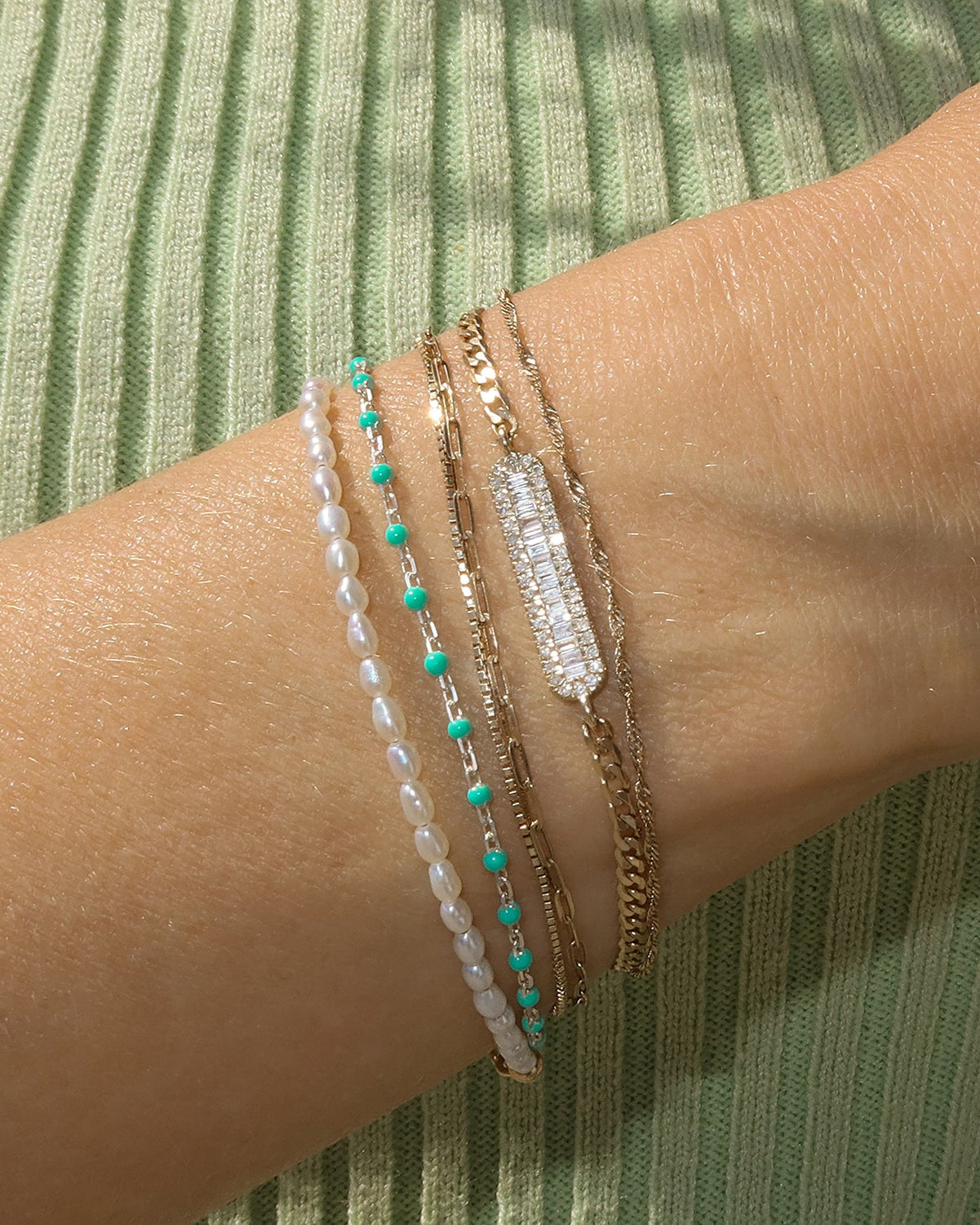 Turquoise Candy Chain Bracelet for Women - Boho Beaded Adjustable Anklet & Wrist Jewelry - Perfect for Beach, Festival & Summer Outfits