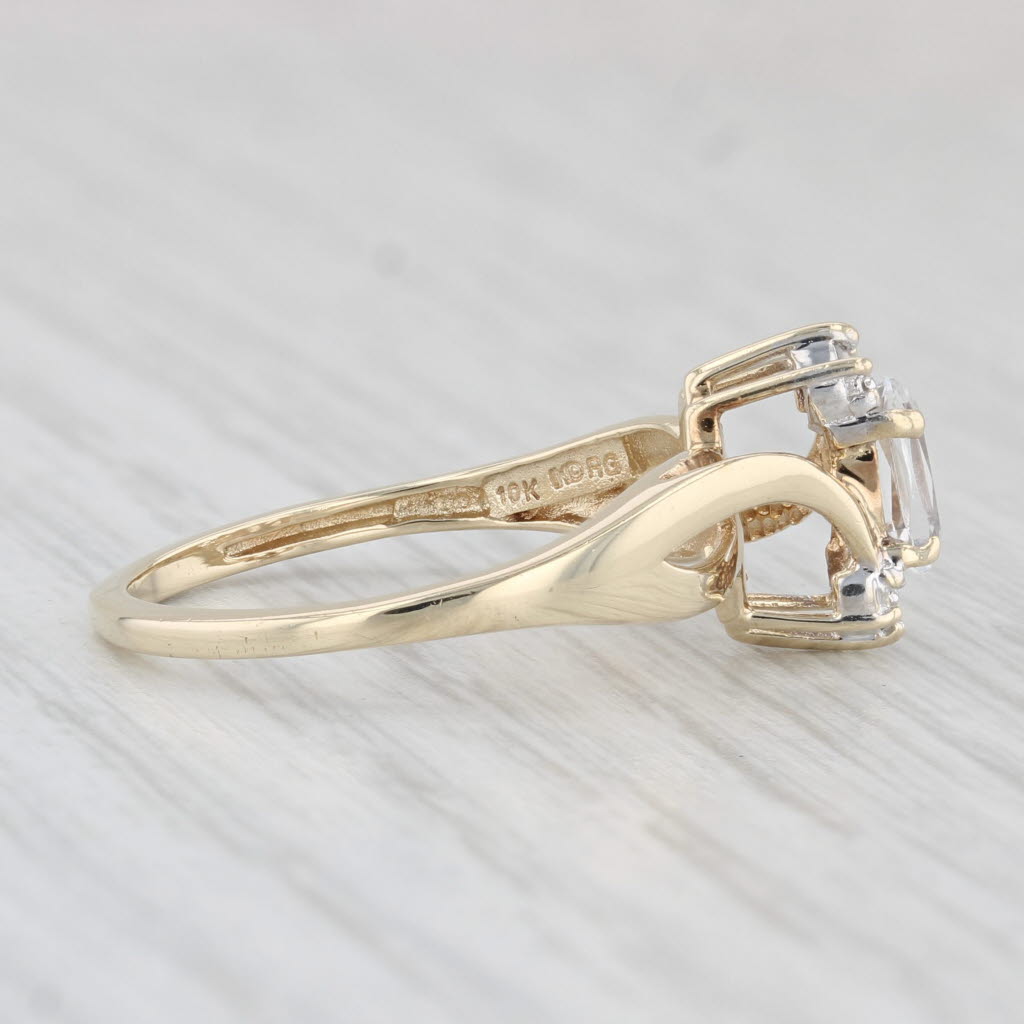 0.50ct Oval Colorless White Topaz Diamond Ring - 10k Yellow Gold Size 7 - Elegant Engagement, Wedding, Anniversary Gift for Her