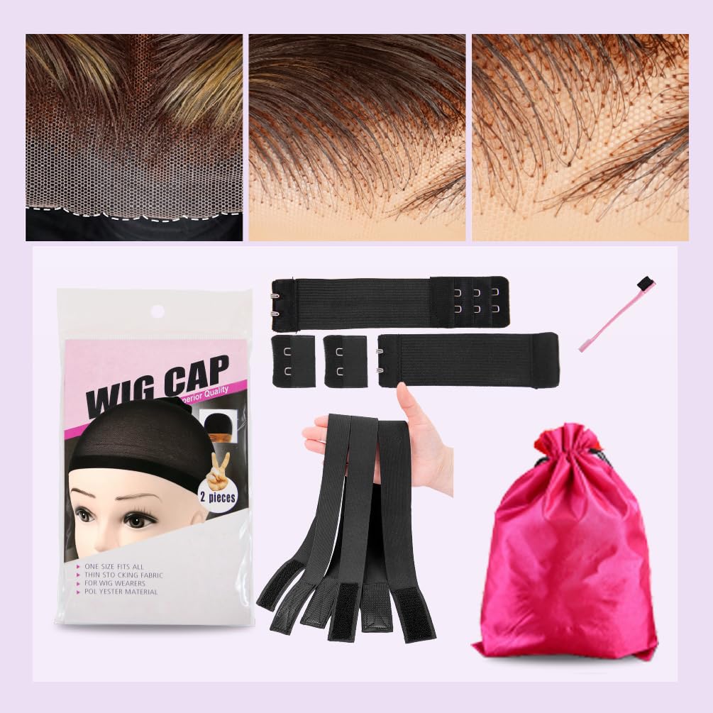 30 Inch Ombre Lace Front Human Hair Wig - 200% Density Glueless Pre Plucked with Baby Hair | Highlighted Wear & Go Wig for Women | Perfect for Daily Wear, Parties & Special Occasions