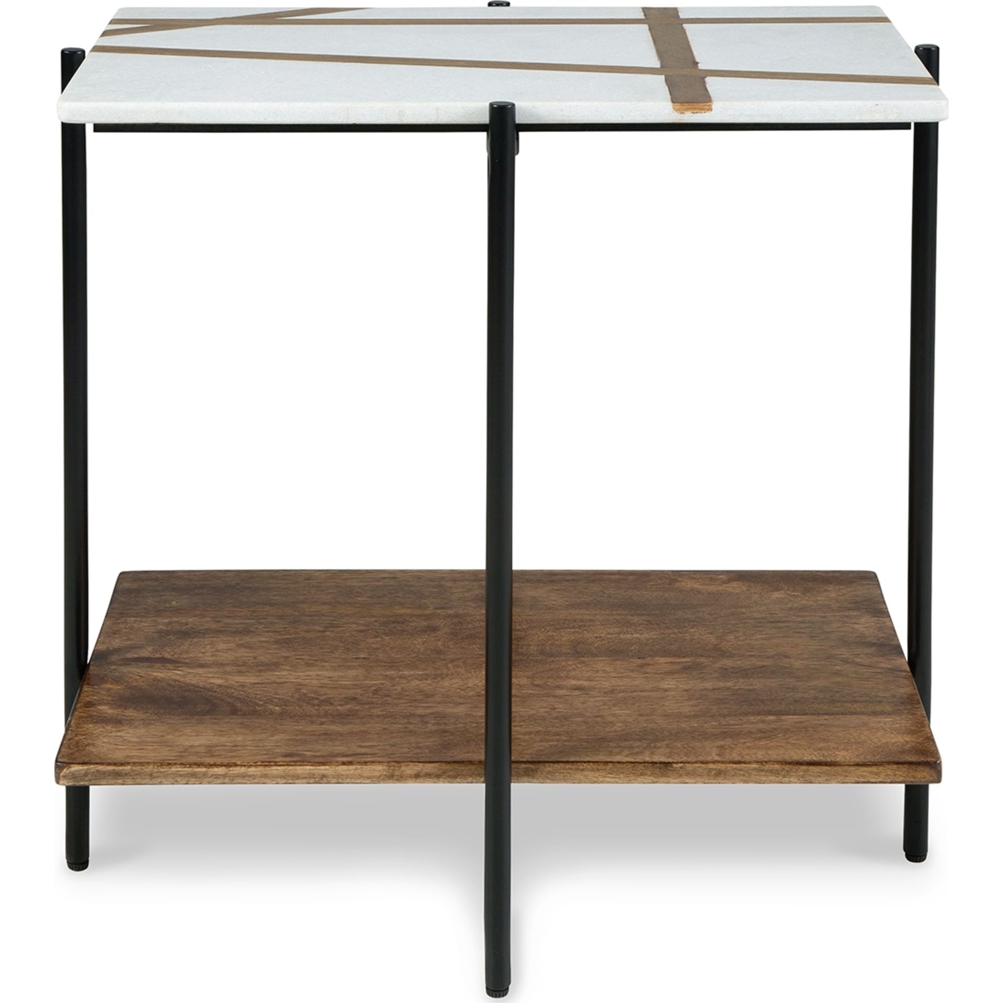 Braxmore Accent Table - White & Light Brown End Table for Living Room, Bedroom, or Entryway - Stylish Side Table for Home Decor