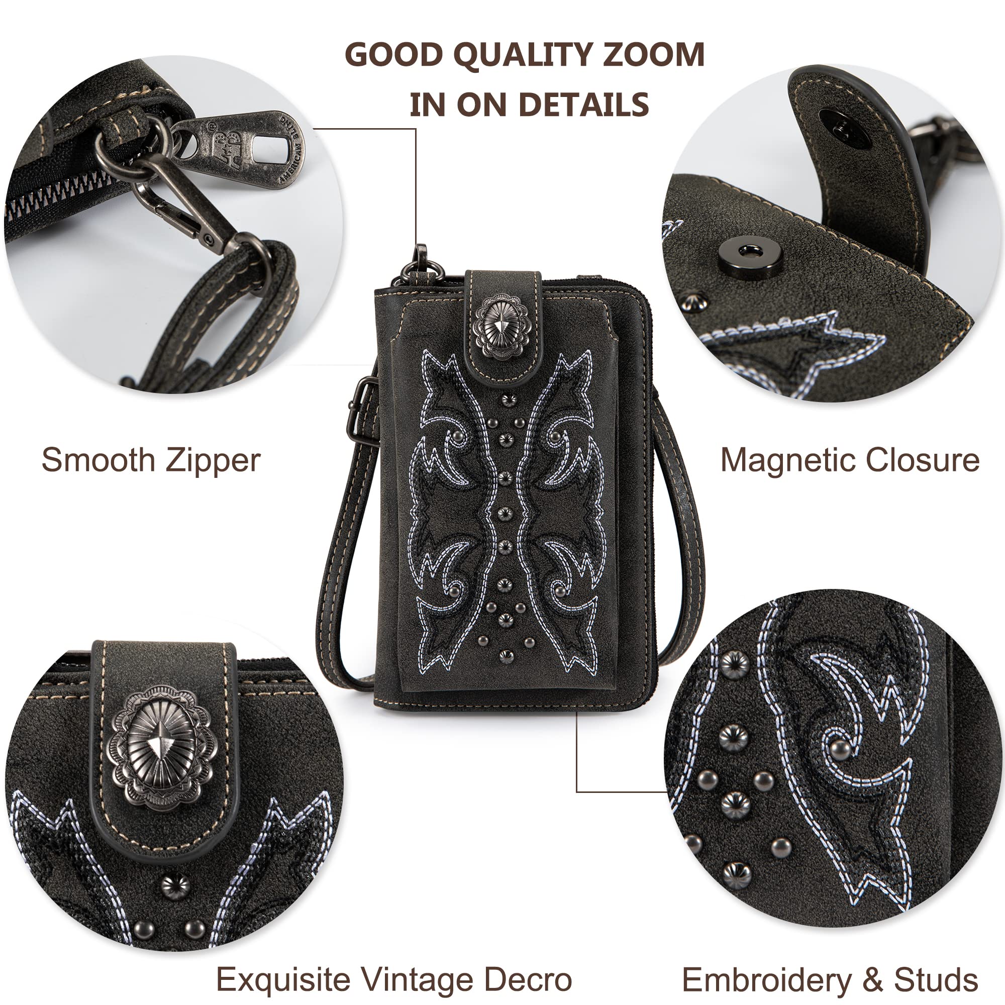 Montana West Small Crossbody Bags for Women - Western Style Leather Handbag with Multiple Cash Slots & Card Pockets | Perfect for Travel, Shopping, and Everyday Use