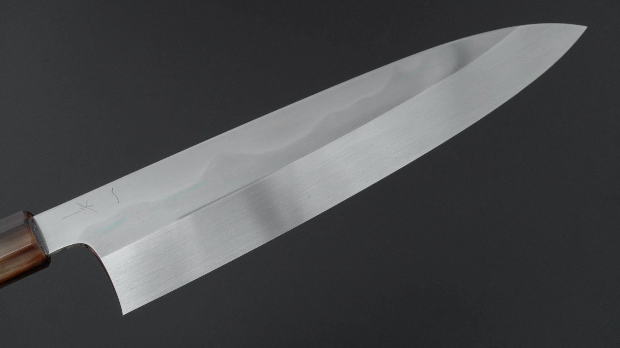 Hitohira Togashi White #1 Fuji Mizu Honyaki Gyuto 240mm Japanese Chef Knife with Ebony Handle & Saya (#118) - Premium Kitchen Knife for Sushi, Sashimi & Meat Cutting