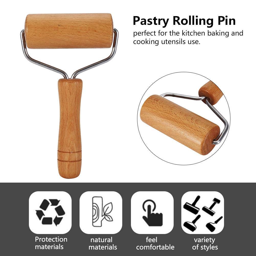 Wooden T-Shaped Pastry Roller - Multifunctional Dough Rolling Pin for Fondant, Cookies, Pizza & Pasta | Perfect for Baking, Chapati Making & Kitchen Use