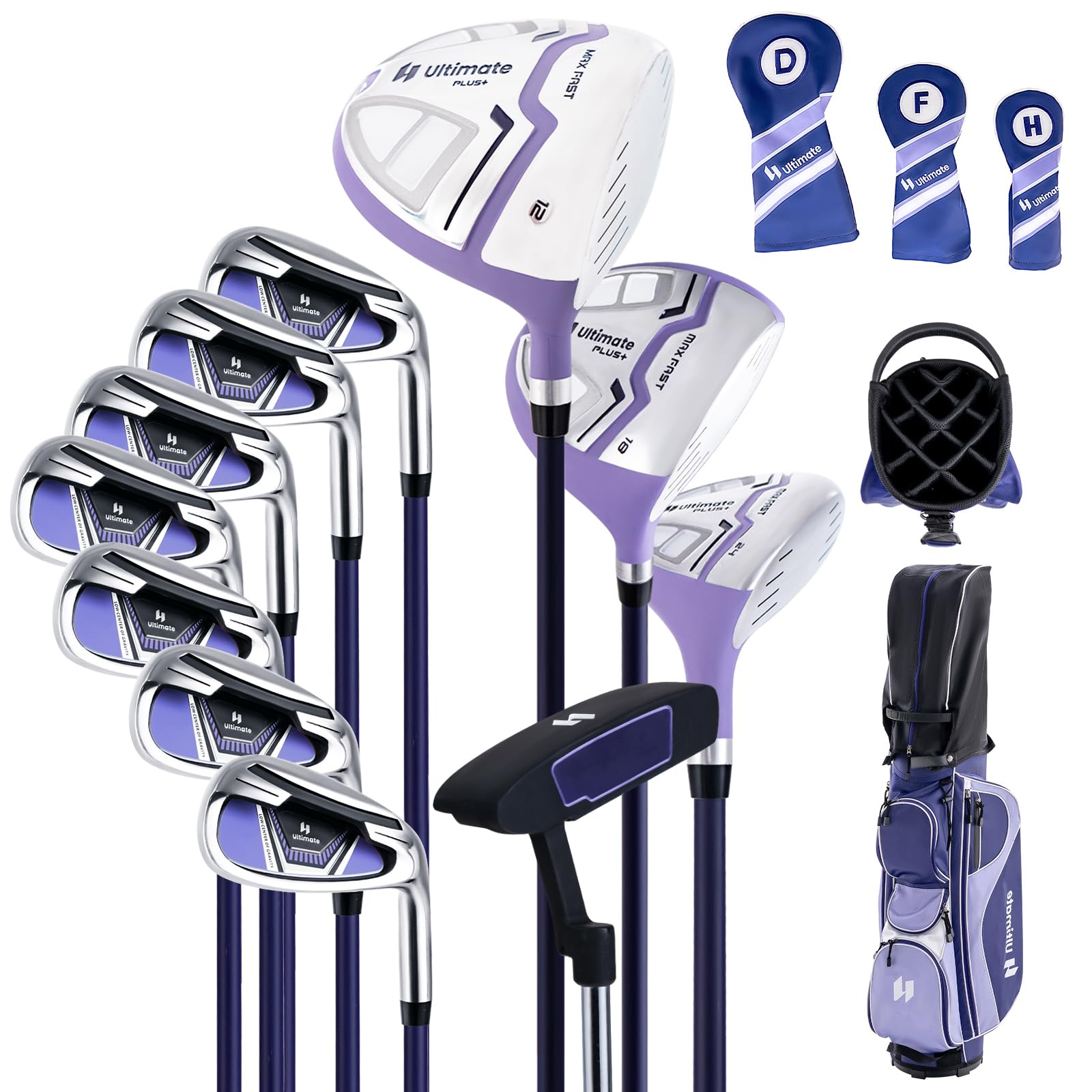 Premium Women's Complete Golf Club Set - Right Handed Ladies Golf Clubs with 460cc Alloy Driver, Fairway Wood, Hybrid, 6-9 Irons & Putter - Perfect for Beginners & Intermediate Golfers on the Course
