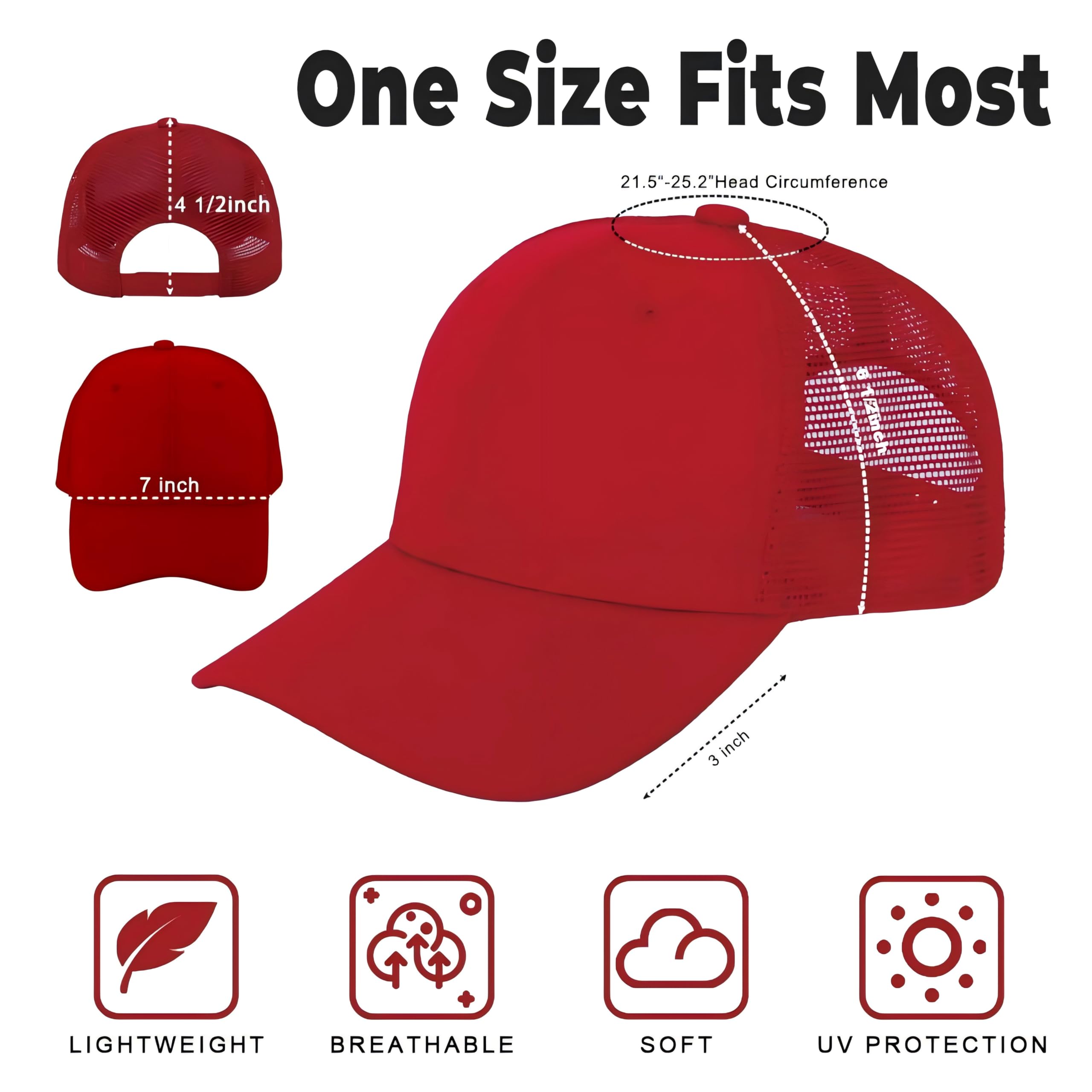 12 Pack Mesh Trucker Hats for Men & Women - Bulk Baseball Caps with Breathable Mesh Back - Perfect for Outdoor Sports, Fishing, Hiking and Casual Wear